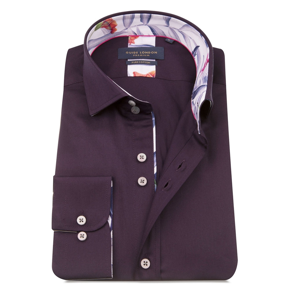 GUIDE LONDON LS.75487 SHIRT PLUM