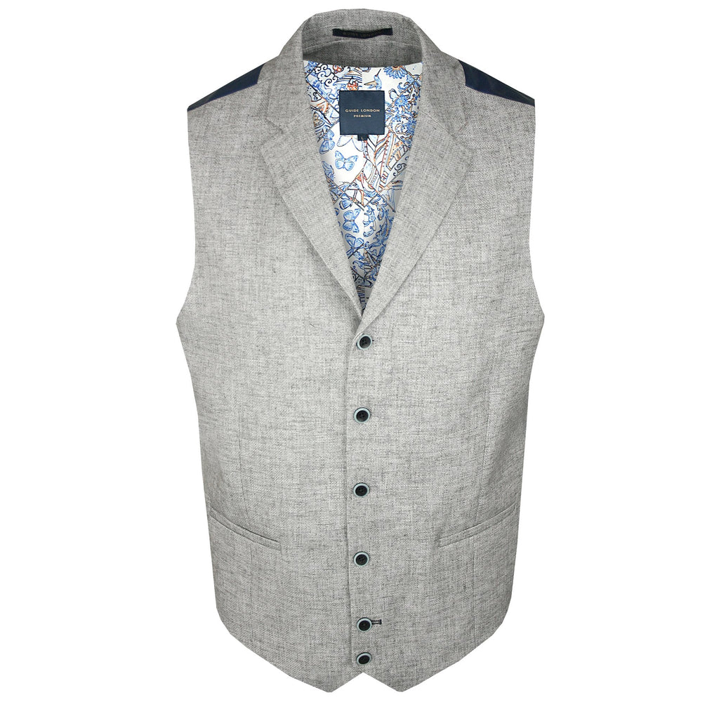 GUIDE LONDON WC3388 TEXTURED WAISTCOAT GREY