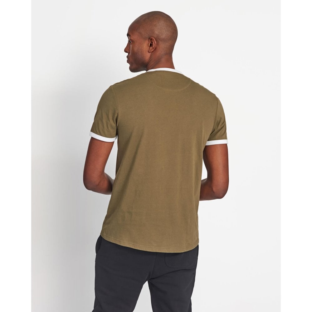 LYLE & SCOTT RINGER T SHIRT LICHEN GREEN/WHITE