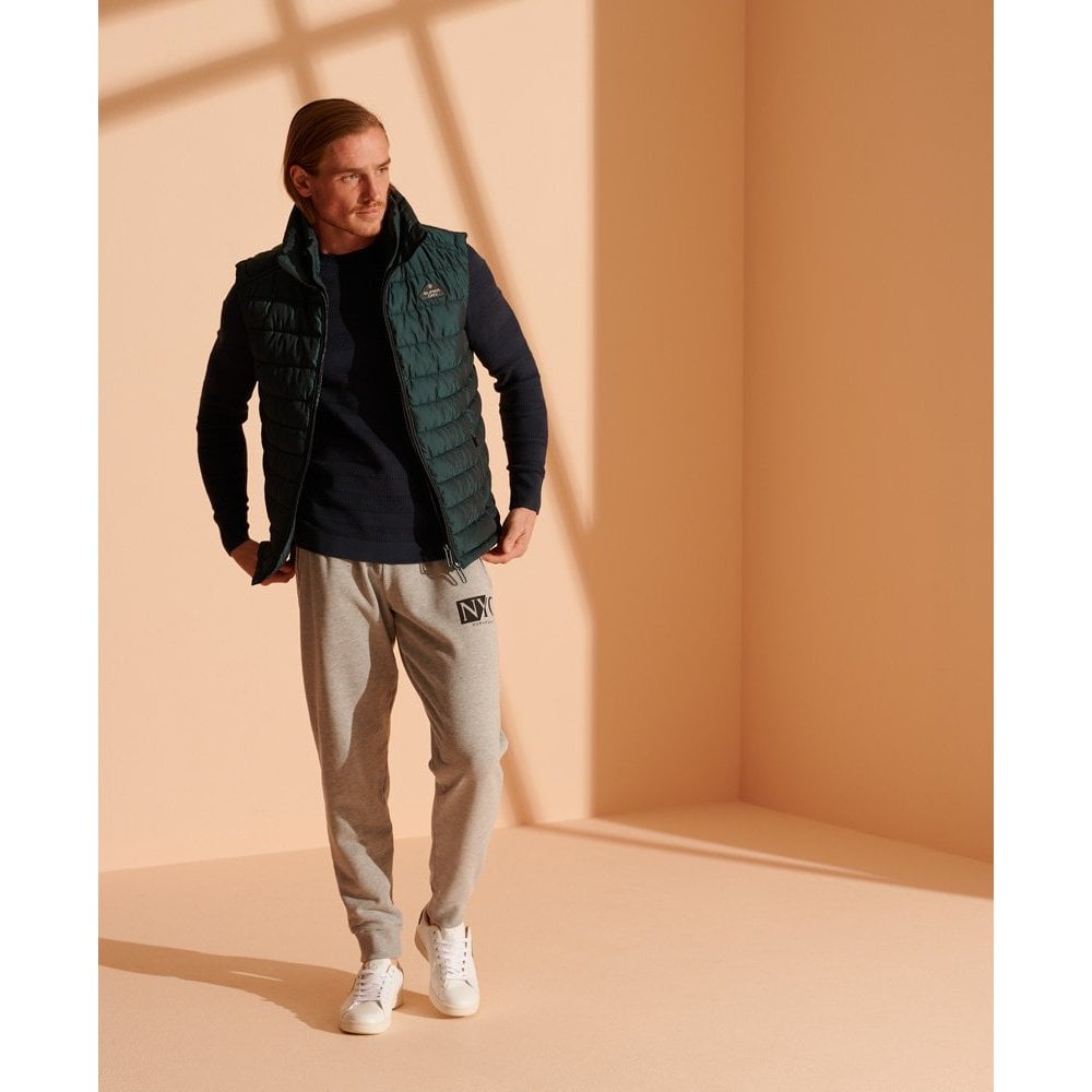 SUPERDRY FINE TEXT CREW CARBON NAVY