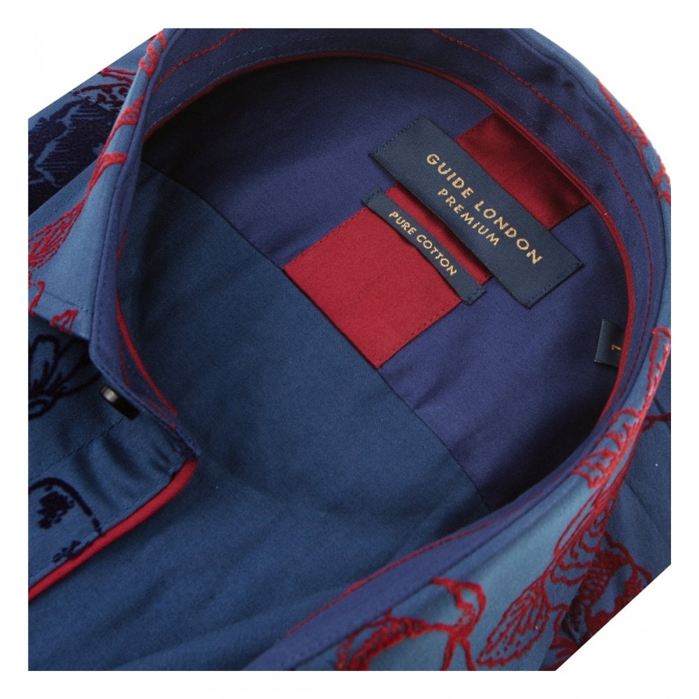 GUIDE LONDON LS.75735 SHIRT NAVY/RED