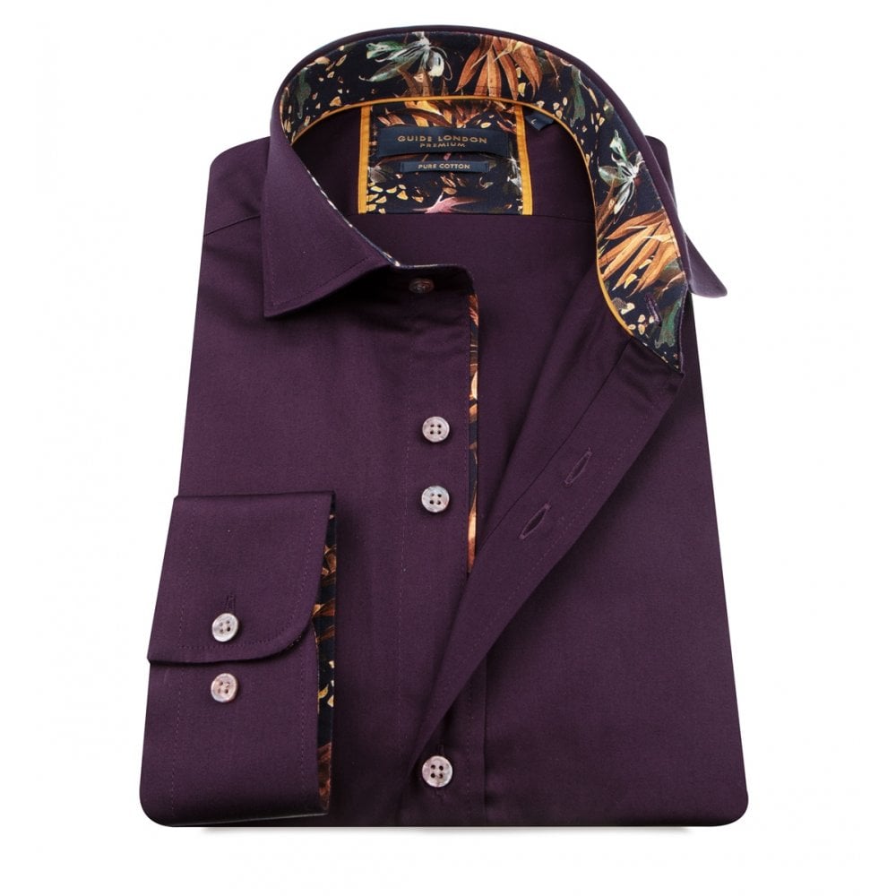 GUIDE LONDON LS.75814 SHIRT PLUM