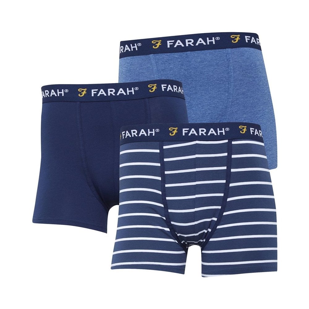 FARAH WULKA 3 PACK BOXERS NAVY