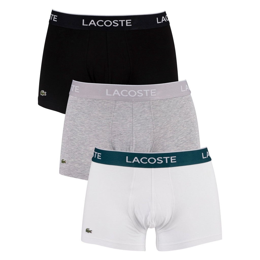 LACOSTE 5H3389 3 PACK BOXERS BLACK/WHITE/SILVER CHINE