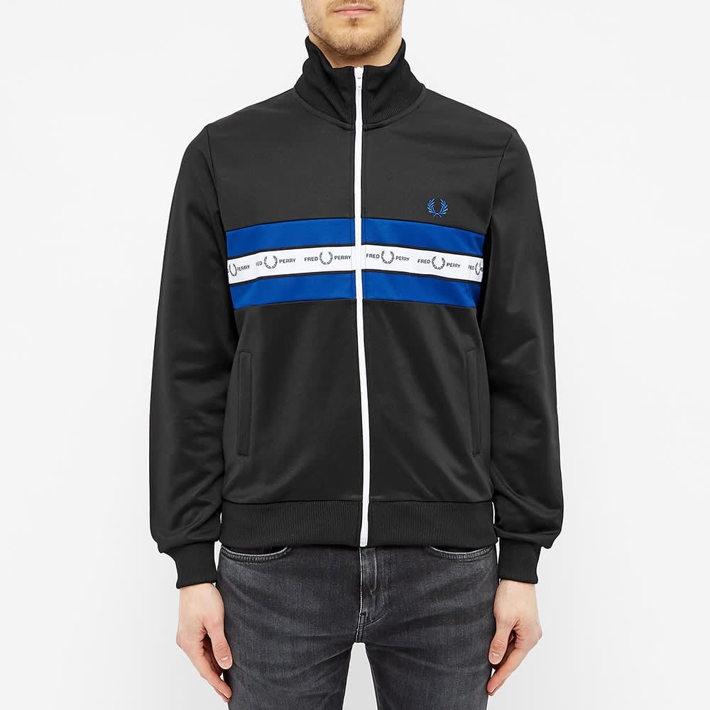 FRED PERRY J8502 TAPED CHEST TRACK JACKET BLACK