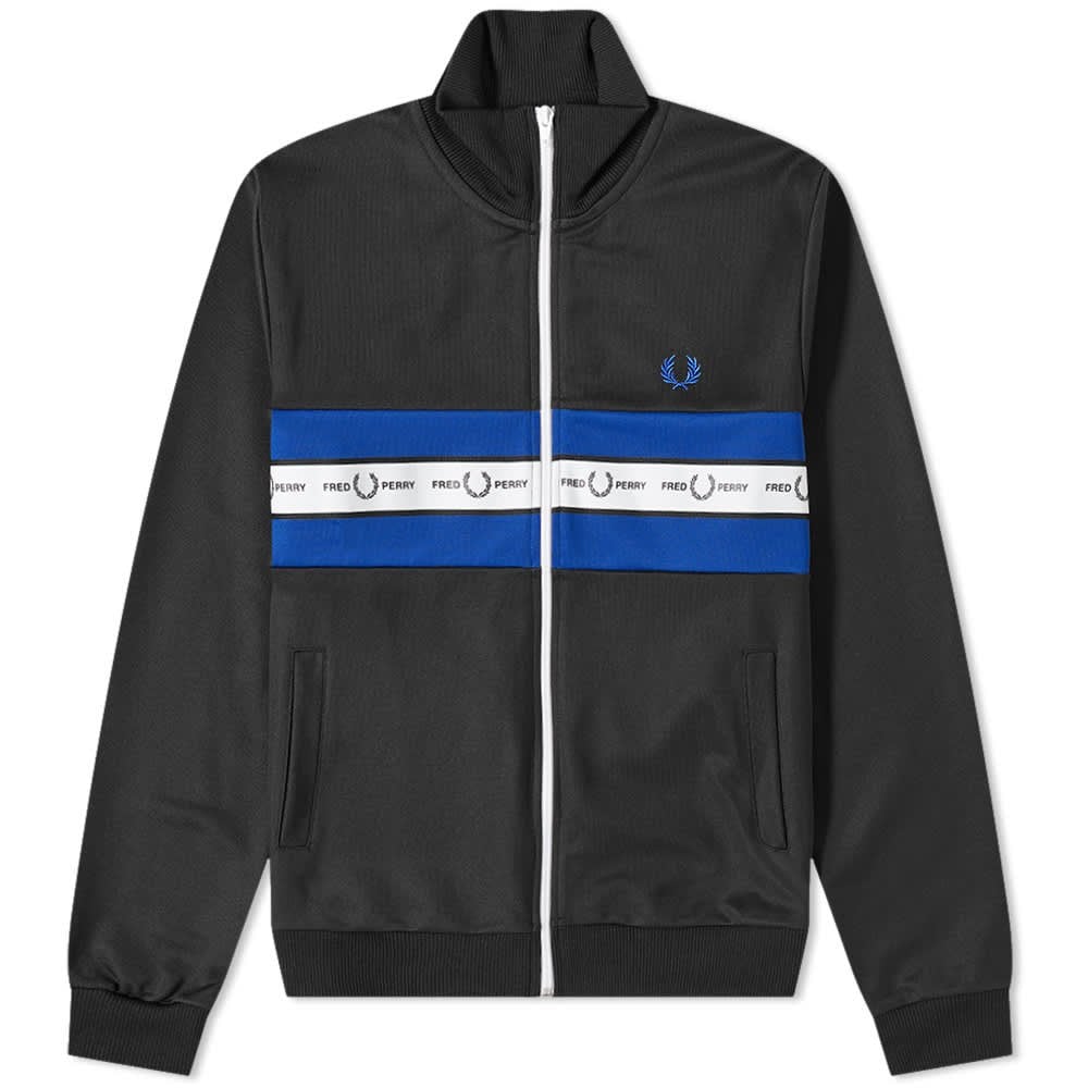 FRED PERRY J8502 TAPED CHEST TRACK JACKET BLACK
