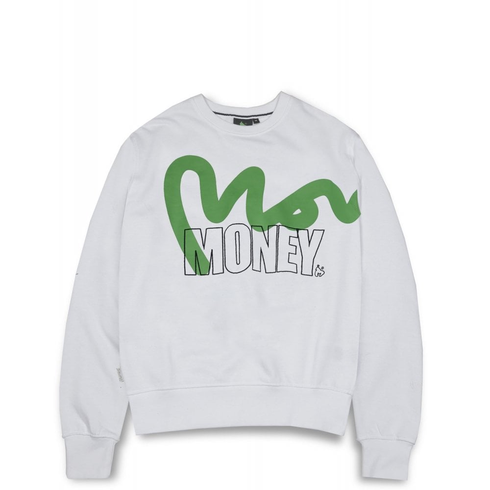 MONEY STENCIL BLOCK SWEATSHIRT WHITE