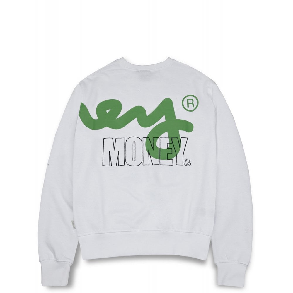 MONEY STENCIL BLOCK SWEATSHIRT WHITE