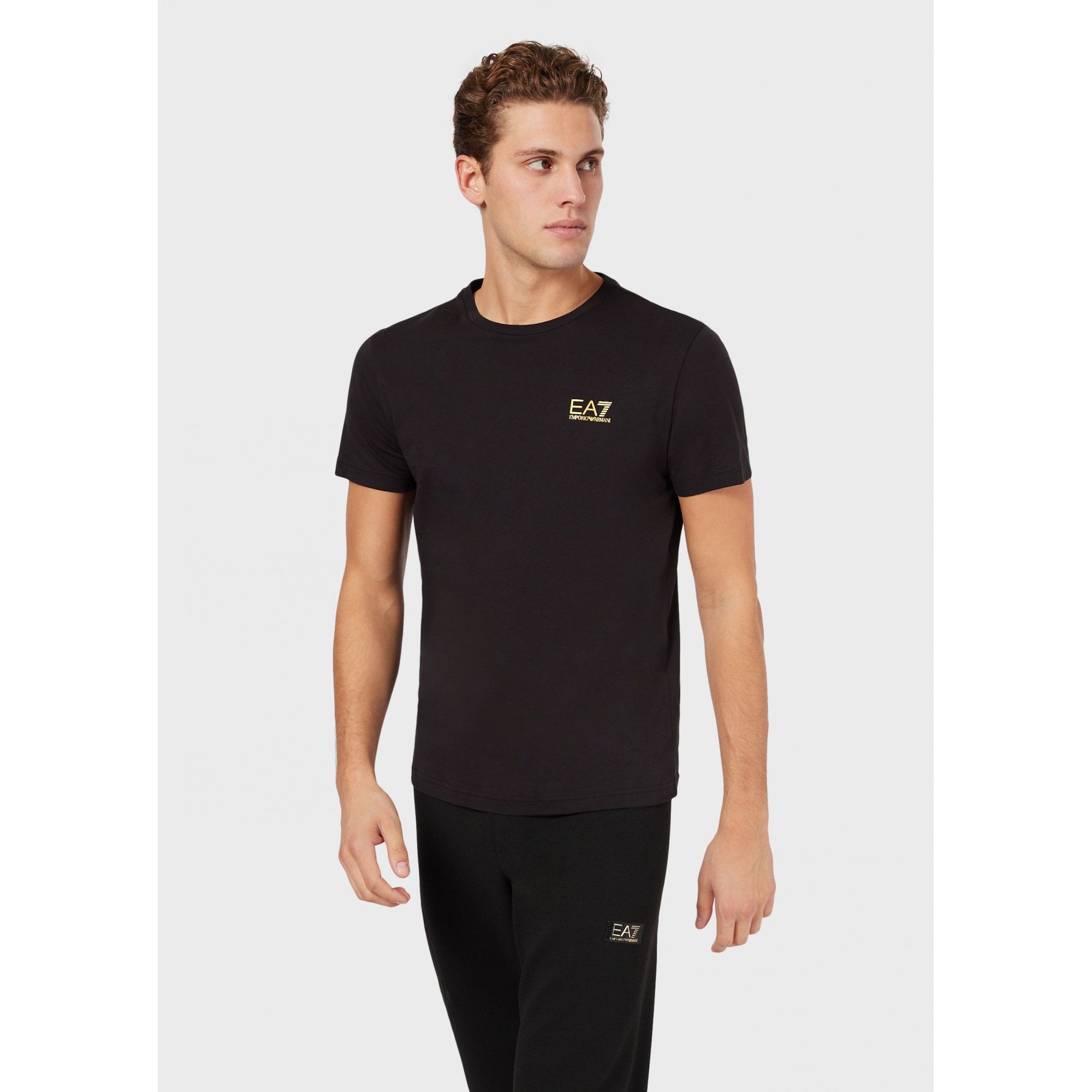 EMPORIO ARMANI EA7 8NPT51 BASIC T-SHIRT BLACK/GOLD