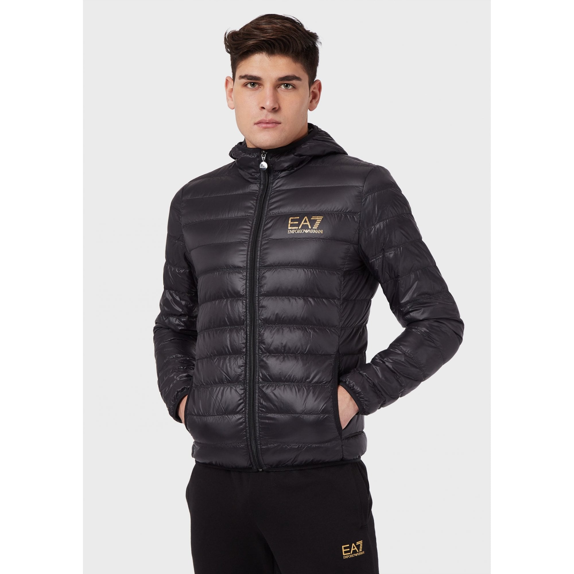 EMPORIO ARMANI EA7 8NPB02 DOWN JACKET BLACK/GOLD