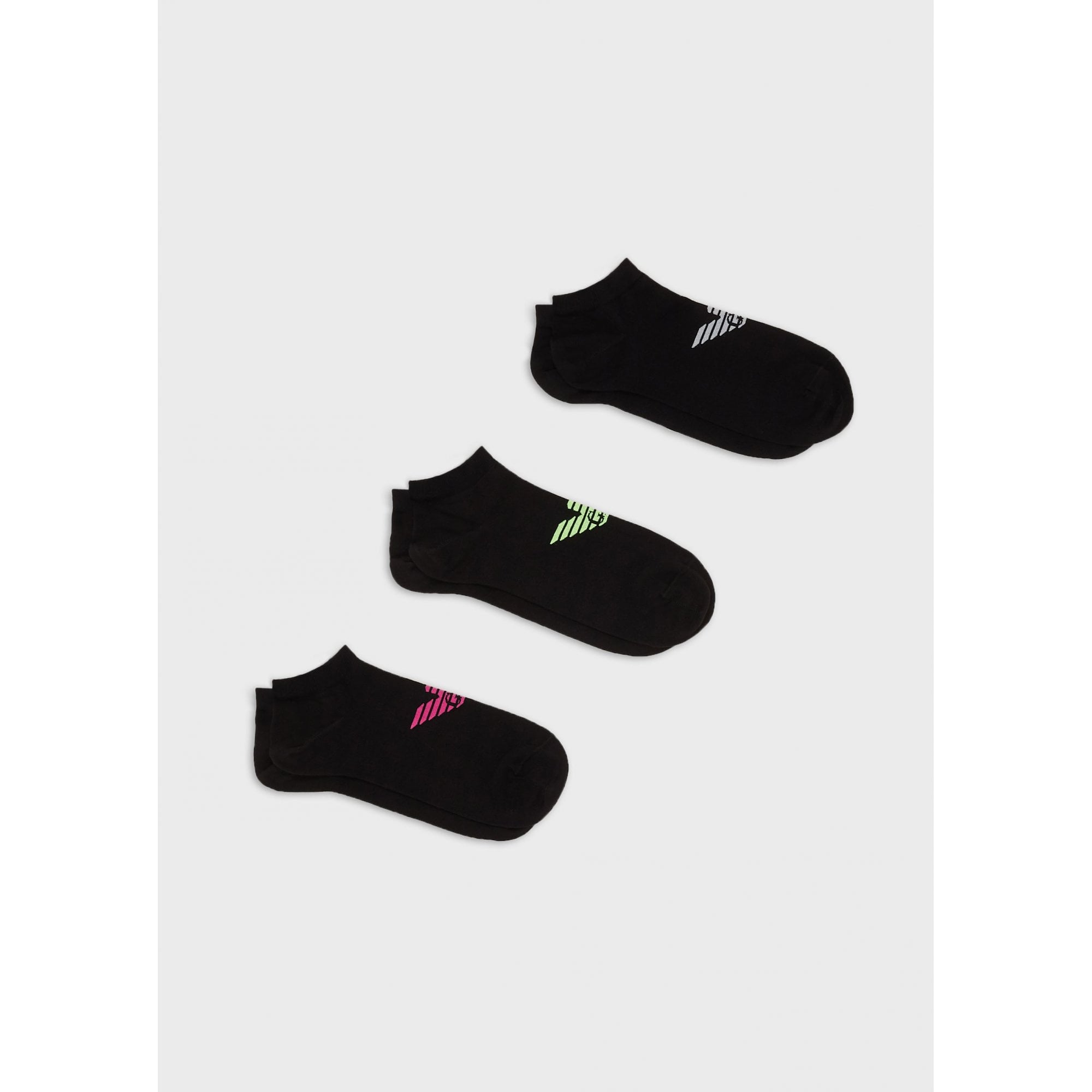 EMPORIO ARMANI 300008 3 PACK ANKLE SOCKS BLACK