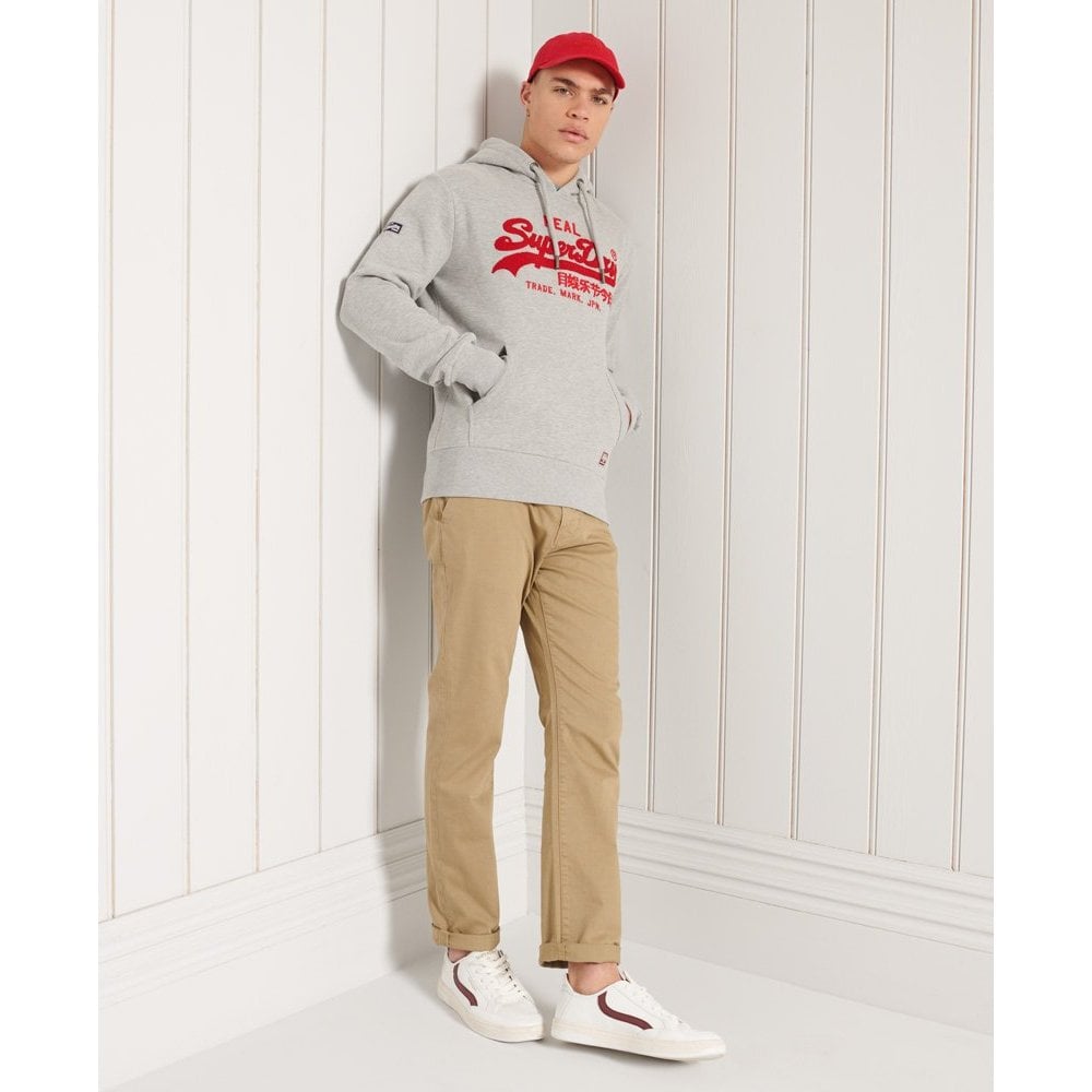 SUPERDRY VINTAGE LABEL CHENILLE UB HOOD GREY MARL
