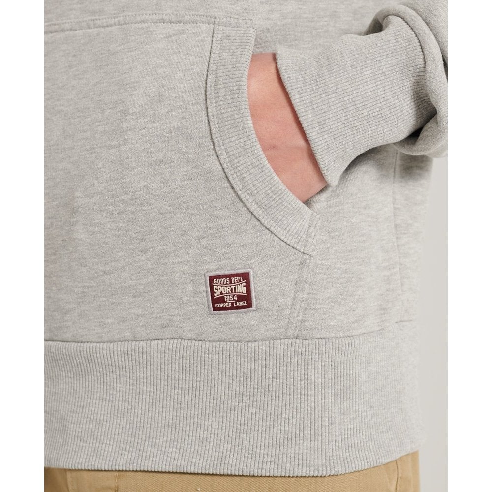 SUPERDRY VINTAGE LABEL CHENILLE UB HOOD GREY MARL