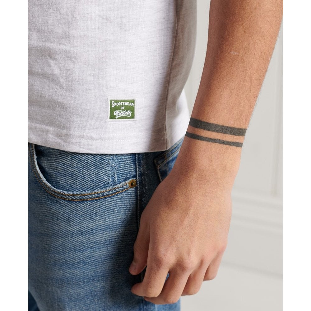 SUPERDRY VINTAGE LABEL DUO RAGLAN T-SHIRT ICE MARL