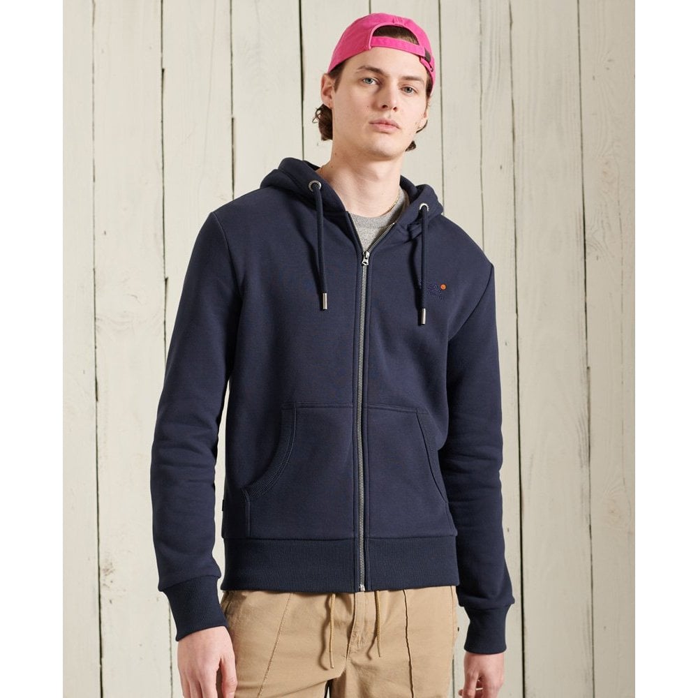 SUPERDRY ORANGE LABEL CLASSIC ZIP HOOD RICH NAVY