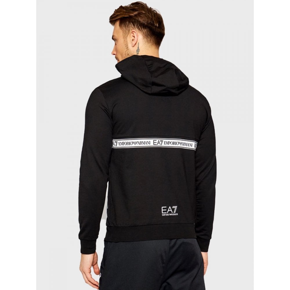EMPORIO ARMANI EA7 3KPM26 1/4 ZIP HOOD BLACK