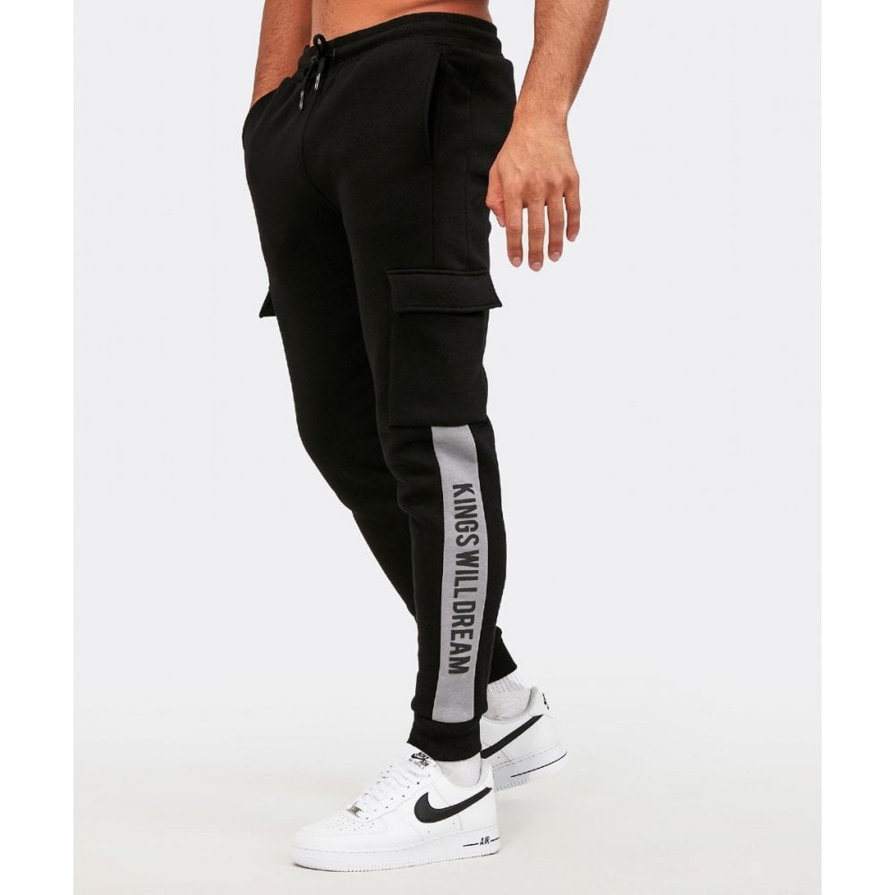 KINGS WILL DREAM CHAPMAN FLC CARGO JOGGERS BLACK