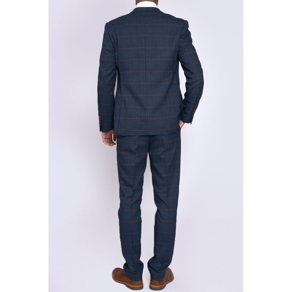 MARC DARCY JENSON CHECK BLAZER MARINE NAVY