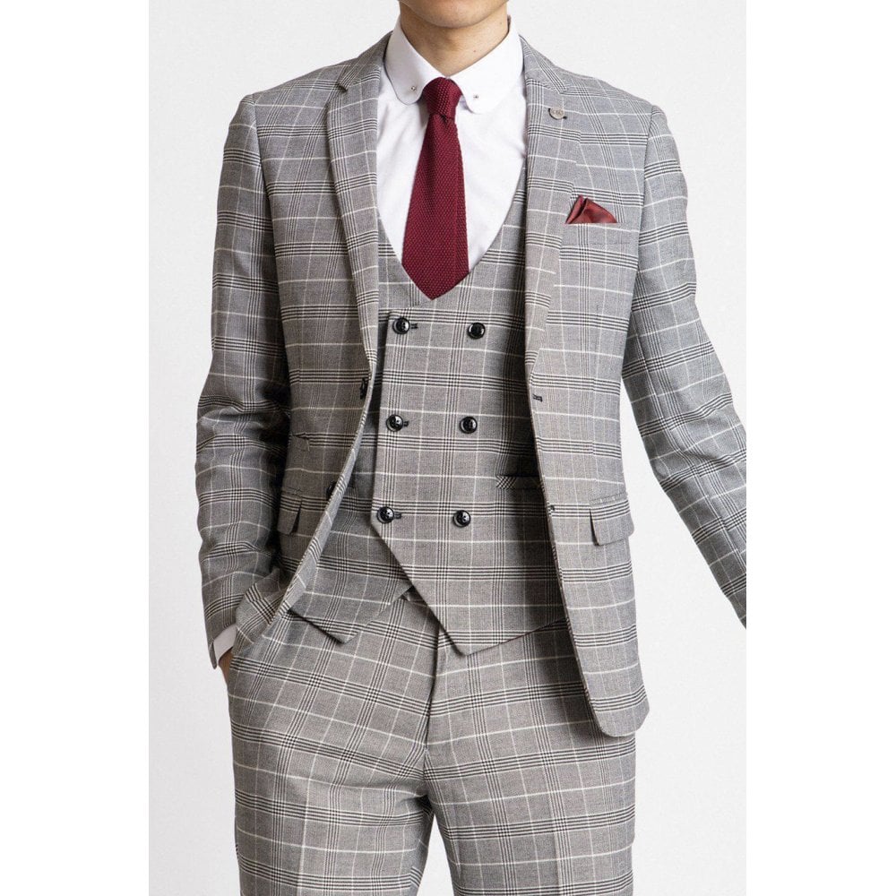 MARC DARCY ROSS CHECK BLAZER GREY