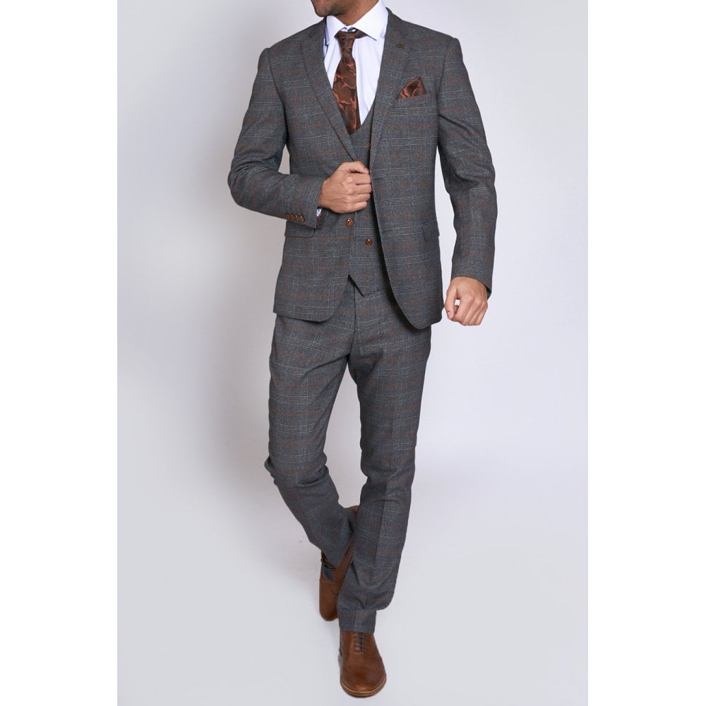 MARC DARCY JENSON CHECK BLAZER GREY