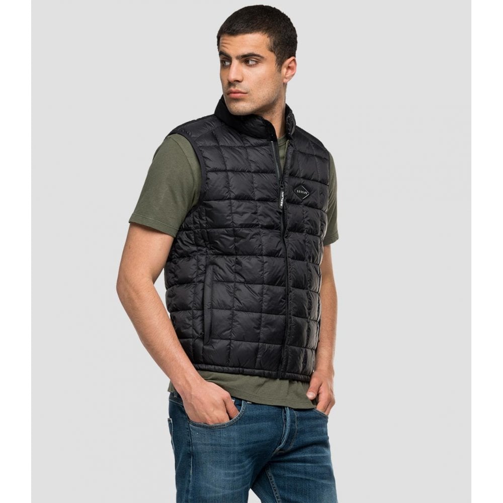 REPLAY M8083A GILET BLACK KHAKI