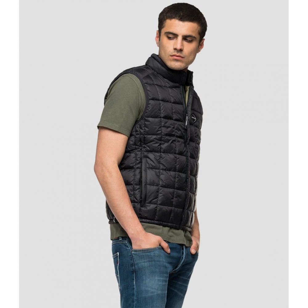 REPLAY M8083A GILET BLACK KHAKI