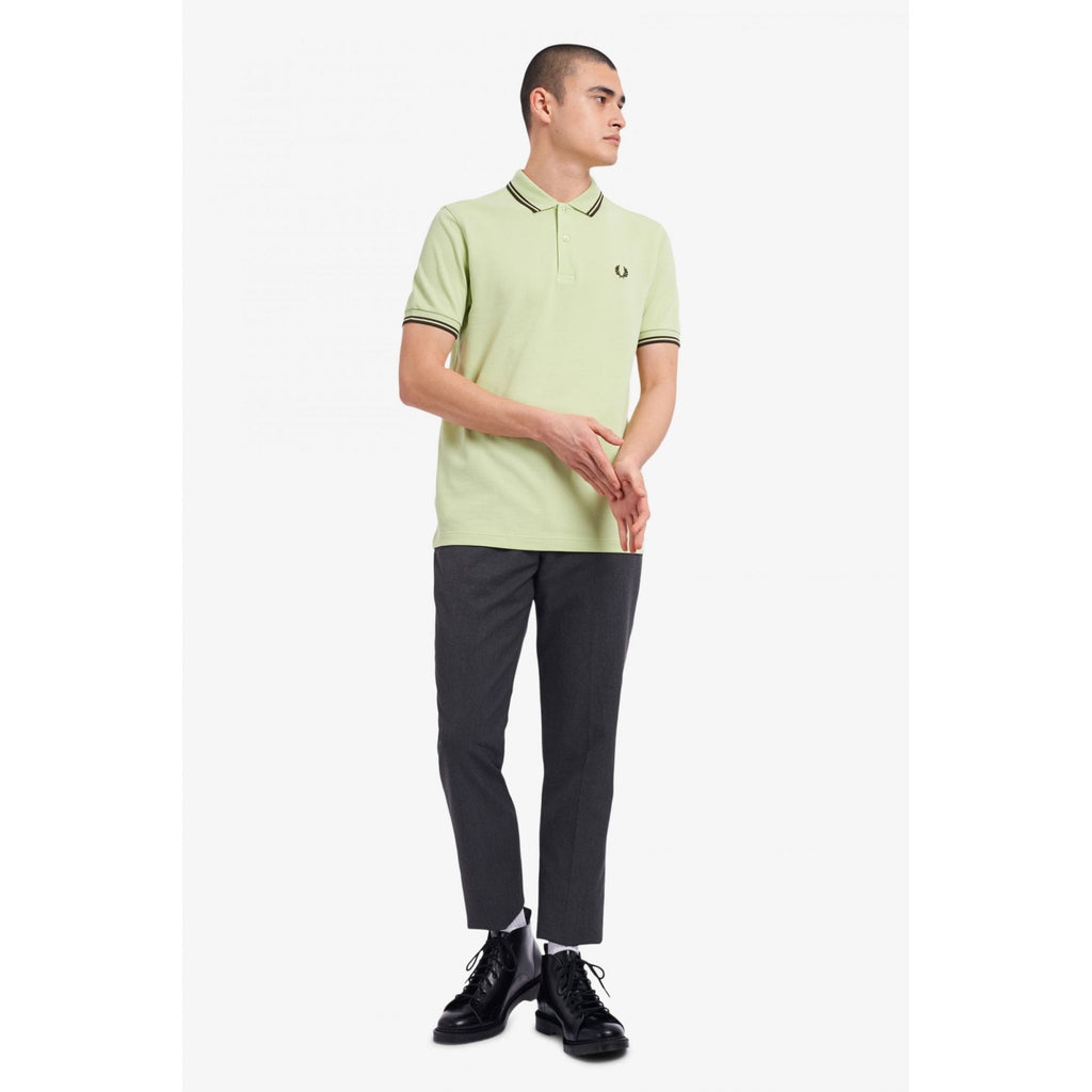FRED PERRY M3600 TWIN TIPPED POLO WILLOW