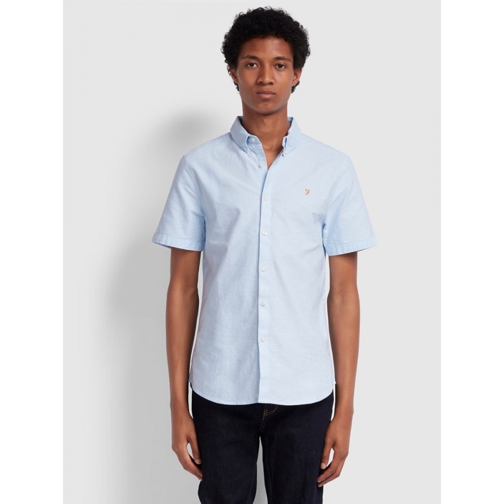 FARAH BREWER OXFORD SHIRT SKY BLUE