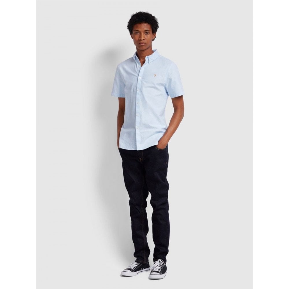 FARAH BREWER OXFORD SHIRT SKY BLUE