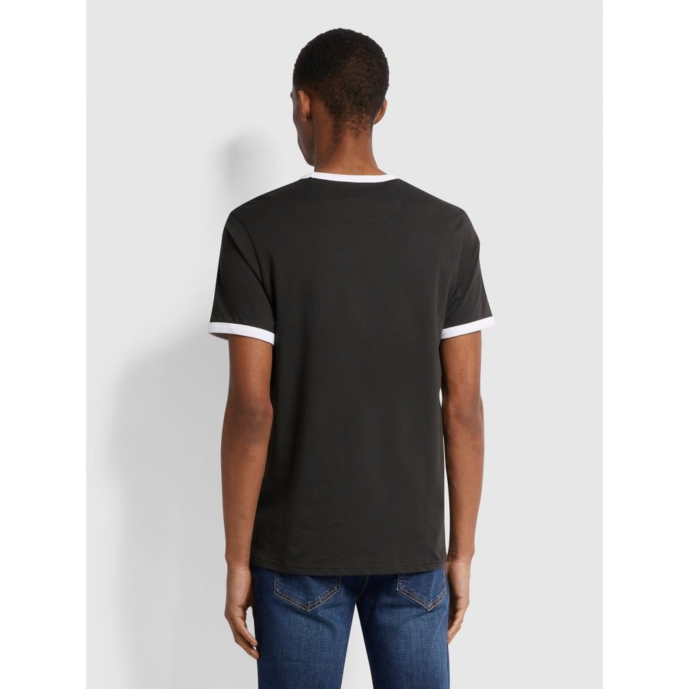FARAH GROVES RINGER T-SHIRT DEEP BLACK