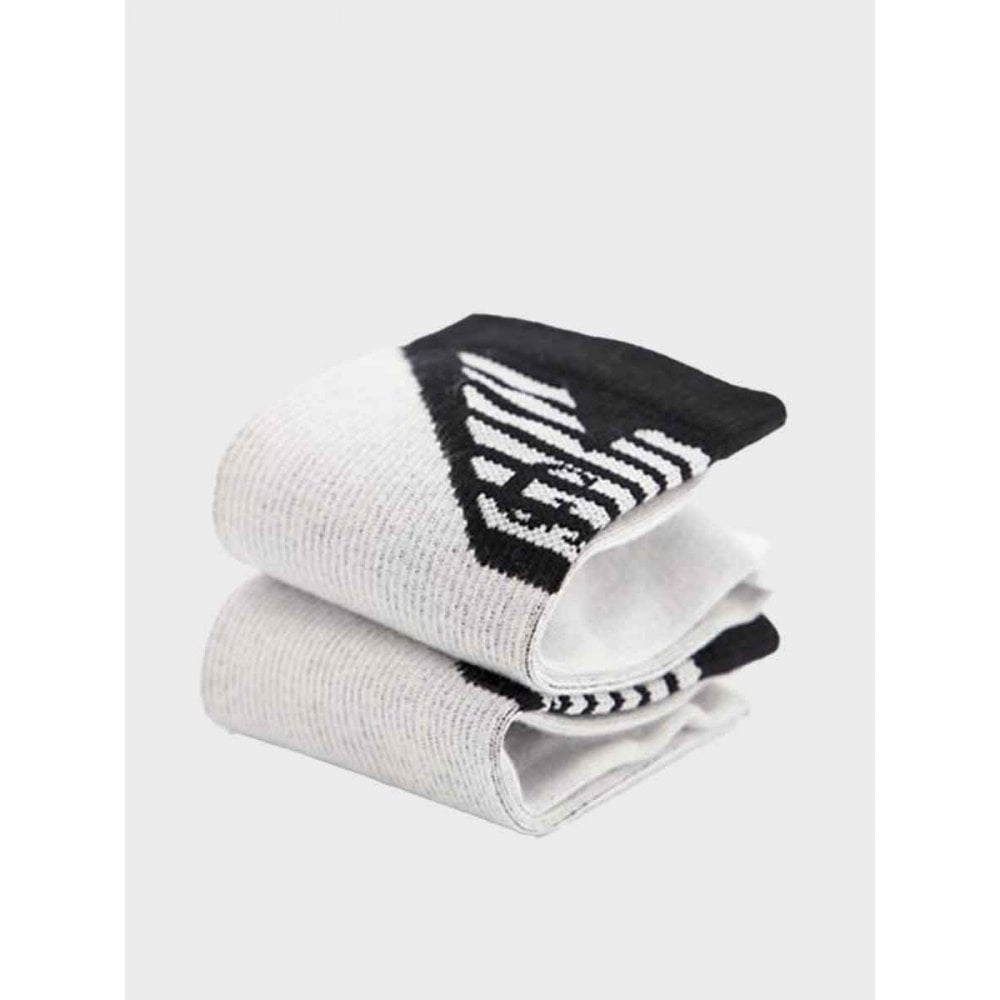 EMPORIO ARMANI 2 PACK SHORT SOCKS BLACK