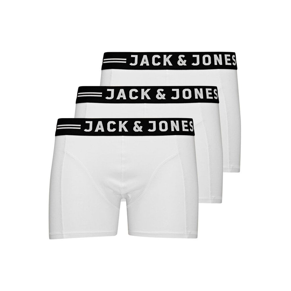 JACK & JONES SENSE 3 PACK BOXERS TRIPLE WHITE