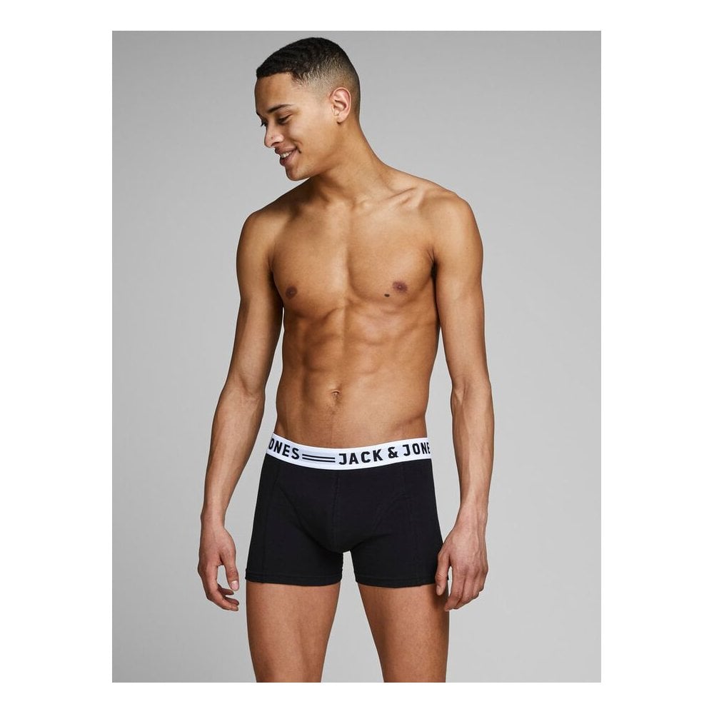 JACK & JONES SENSE 3 PACK BOXERS WHITE/BLACK/GREY