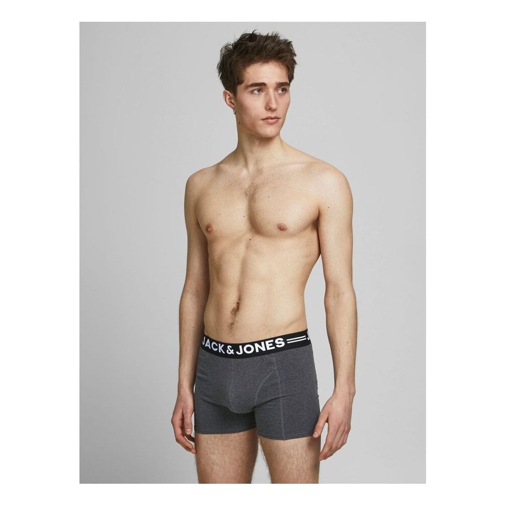 JACK & JONES LICHFIELD 3 PACK BOXERS GREY/NAVY/PLUM