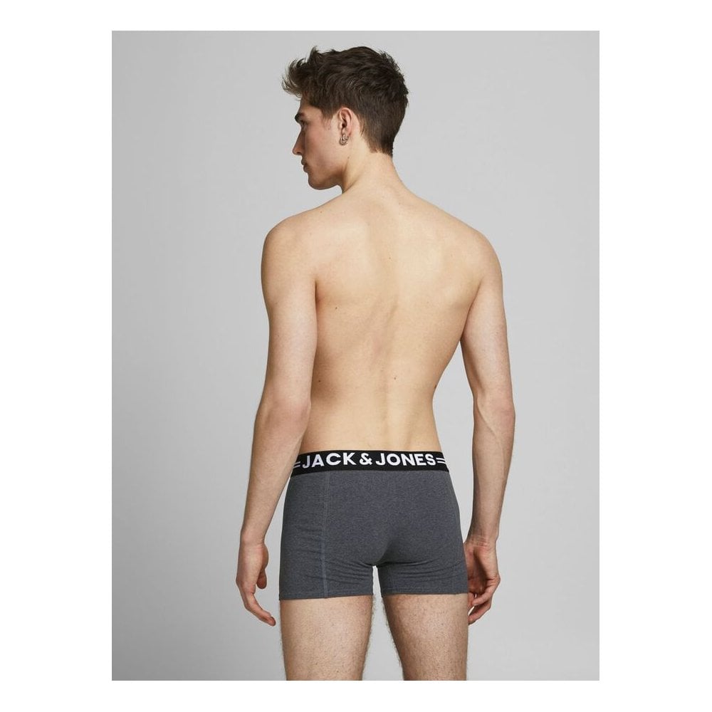 JACK & JONES LICHFIELD 3 PACK BOXERS GREY/NAVY/PLUM