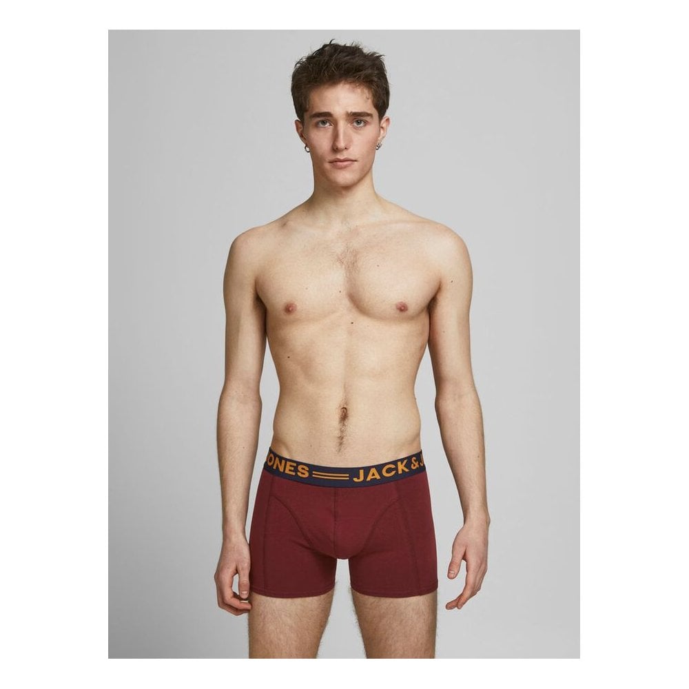JACK & JONES LICHFIELD 3 PACK BOXERS GREY/NAVY/PLUM