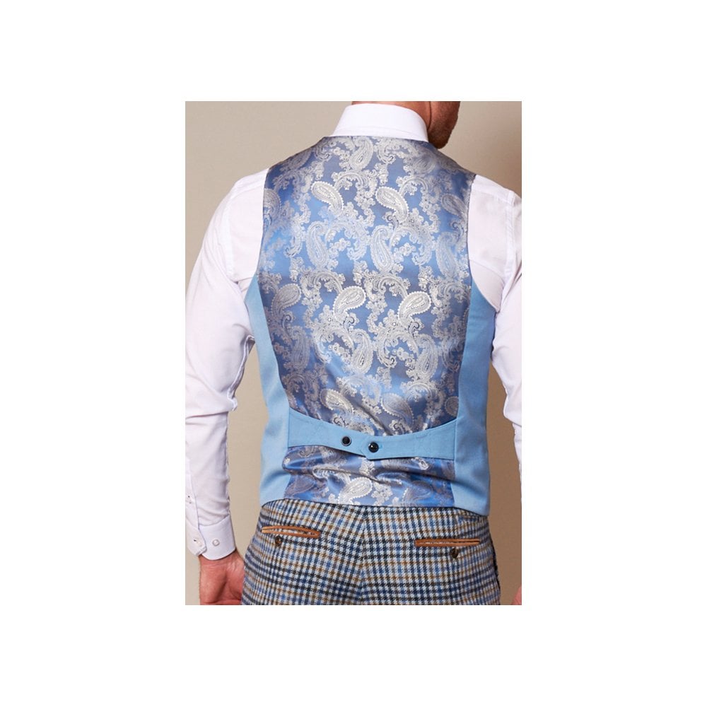 MARC DARCY KELLY SINGLE BREASTED WAISTCOAT SKY BLUE