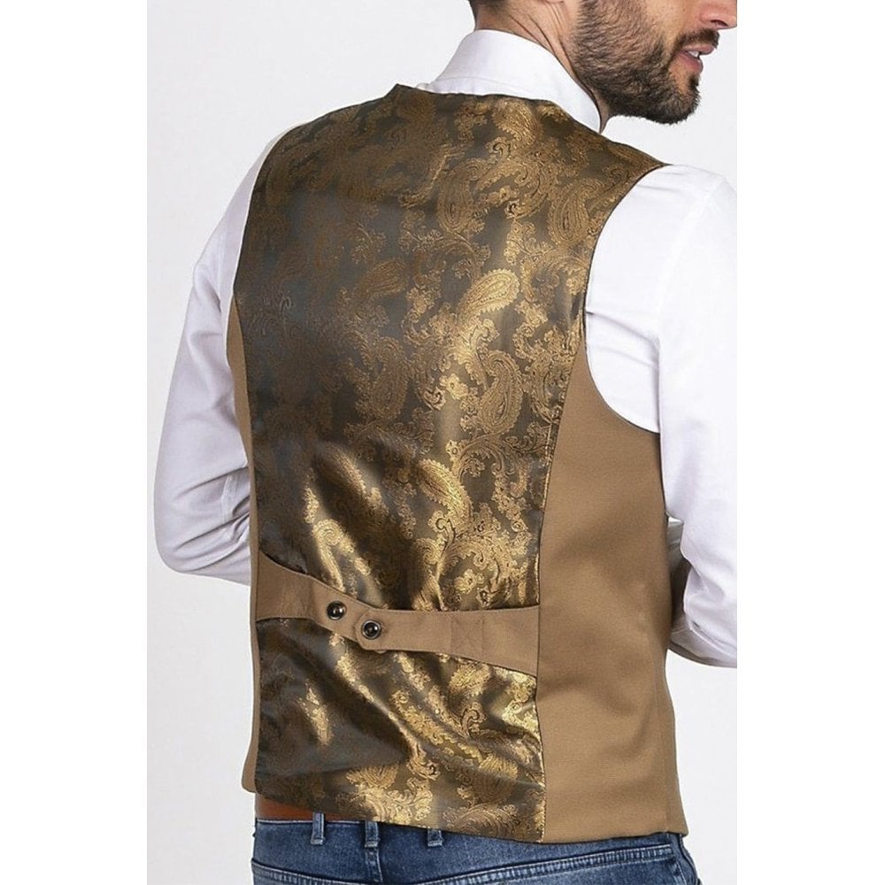 MARC DARCY KELLY SINGLE BREASTED WAISTCOAT TAN