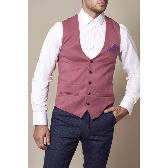 Marc Darcy Kelly Single Breasted Waistcoat Pink