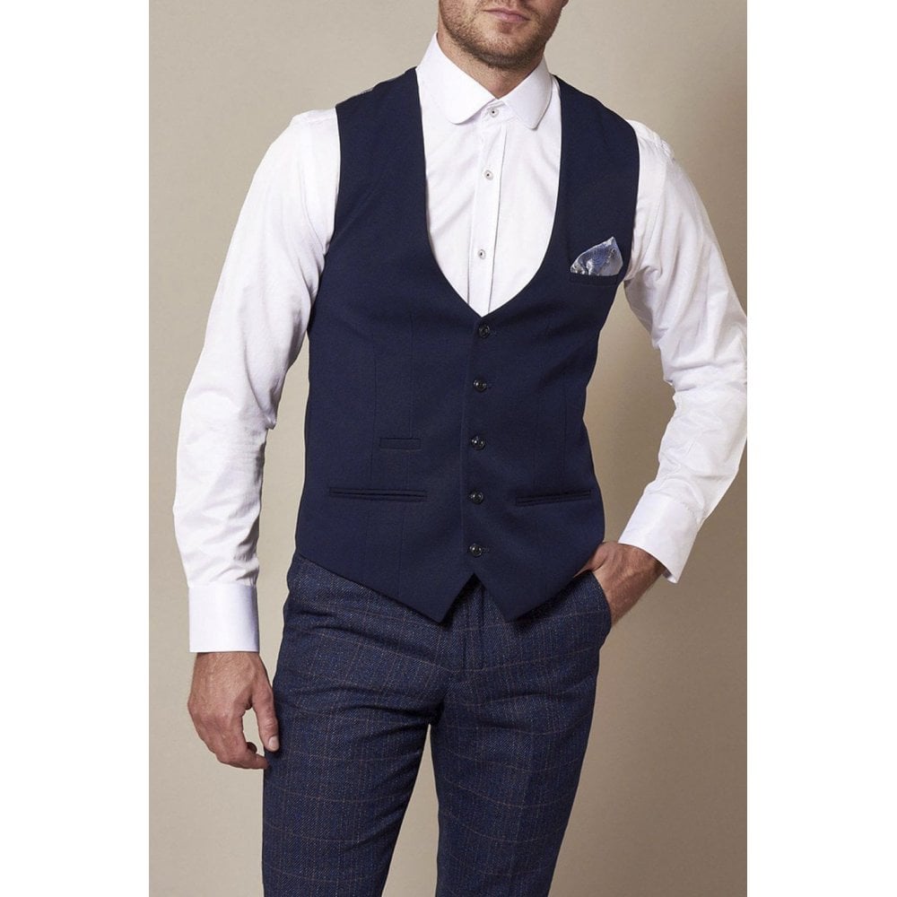 MARC DARCY KELLY SINGLE BREASTED WAISTCOAT ROYAL BLUE