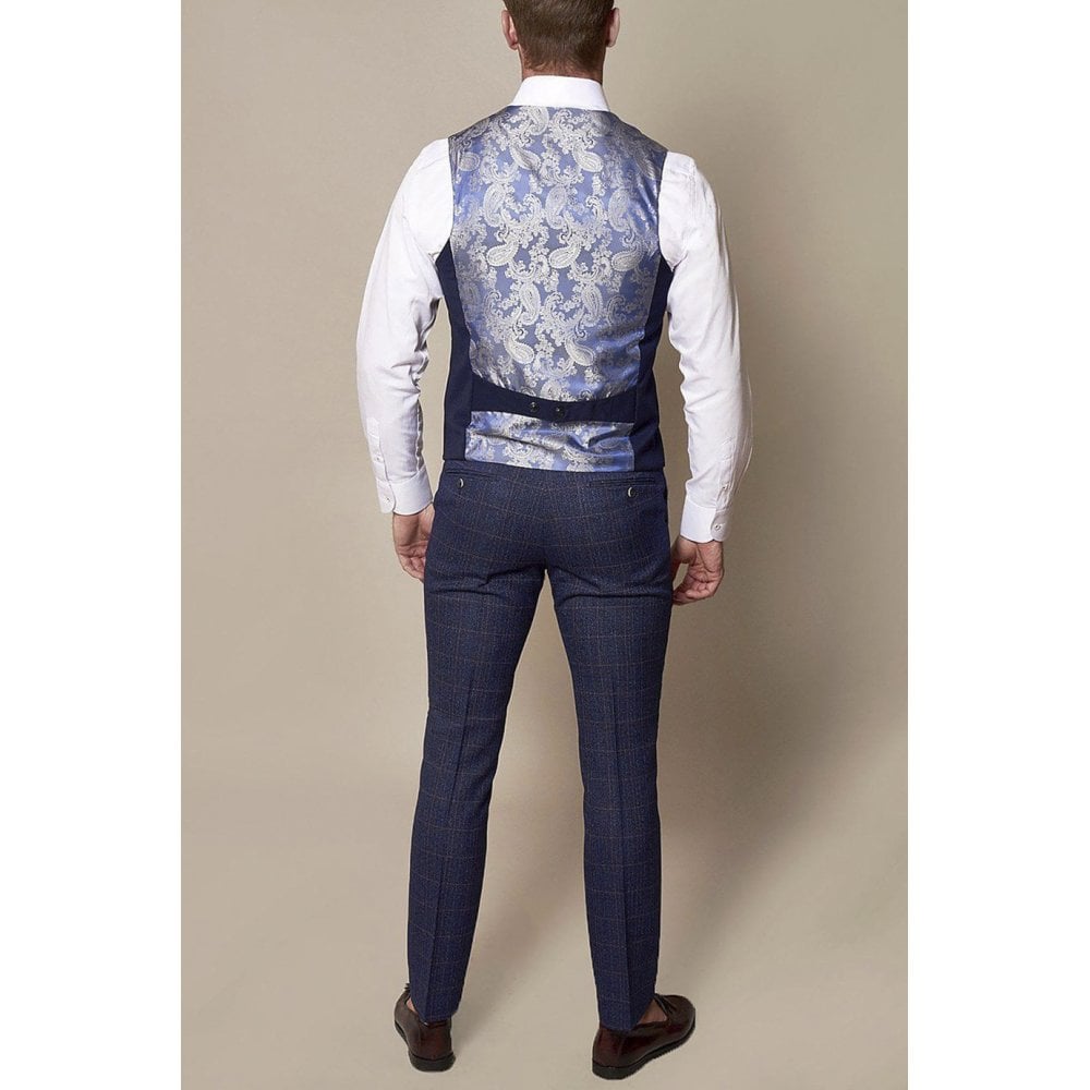 MARC DARCY KELLY SINGLE BREASTED WAISTCOAT ROYAL BLUE