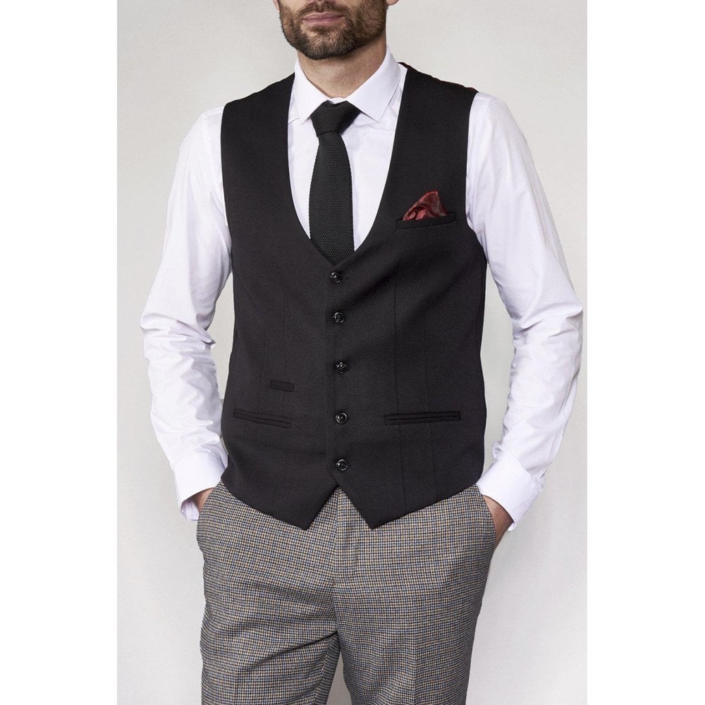 MARC DARCY KELLY SINGLE BREASTED WAISTCOAT BLACK