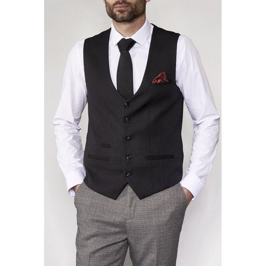 Marc Darcy Kelly Single Breasted Waistcoat Black