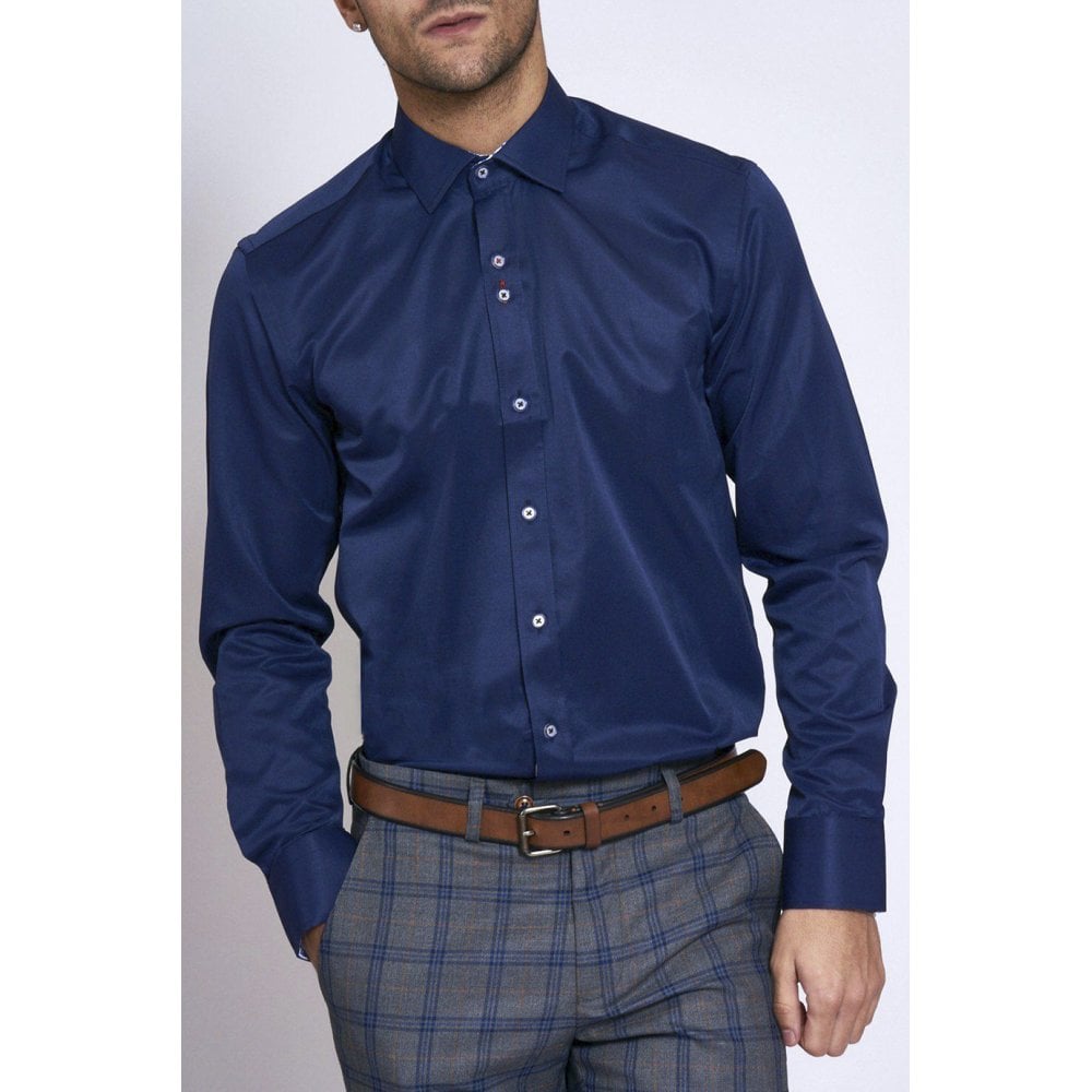 MARC DARCY ALFIE LONG SLEEVE SHIRT NAVY