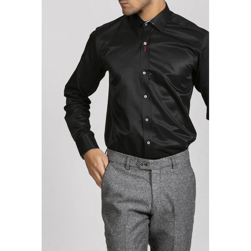 MARC DARCY ALFIE LONG SLEEVE SHIRT BLACK