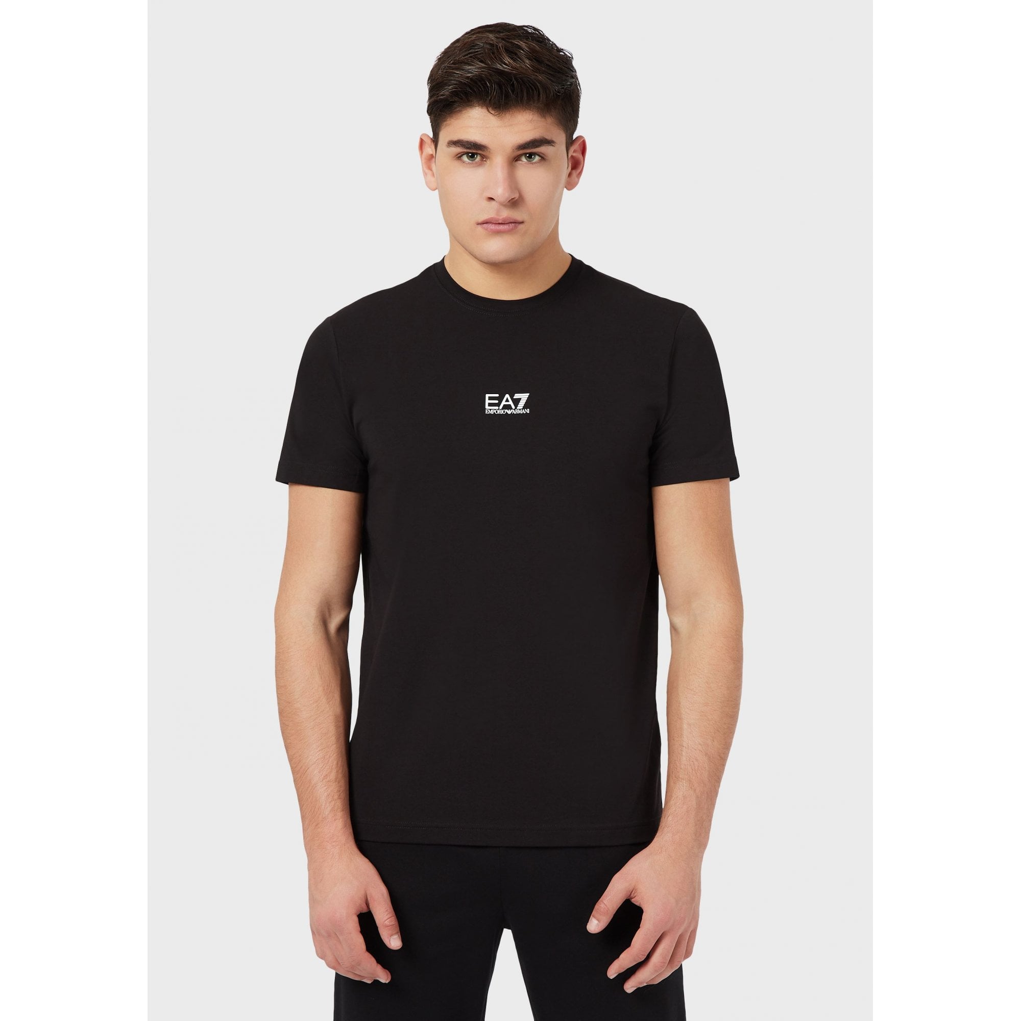 EMPORIO ARMANI EA7 3KPT15 CENTRE LOGO T-SHIRT BLACK