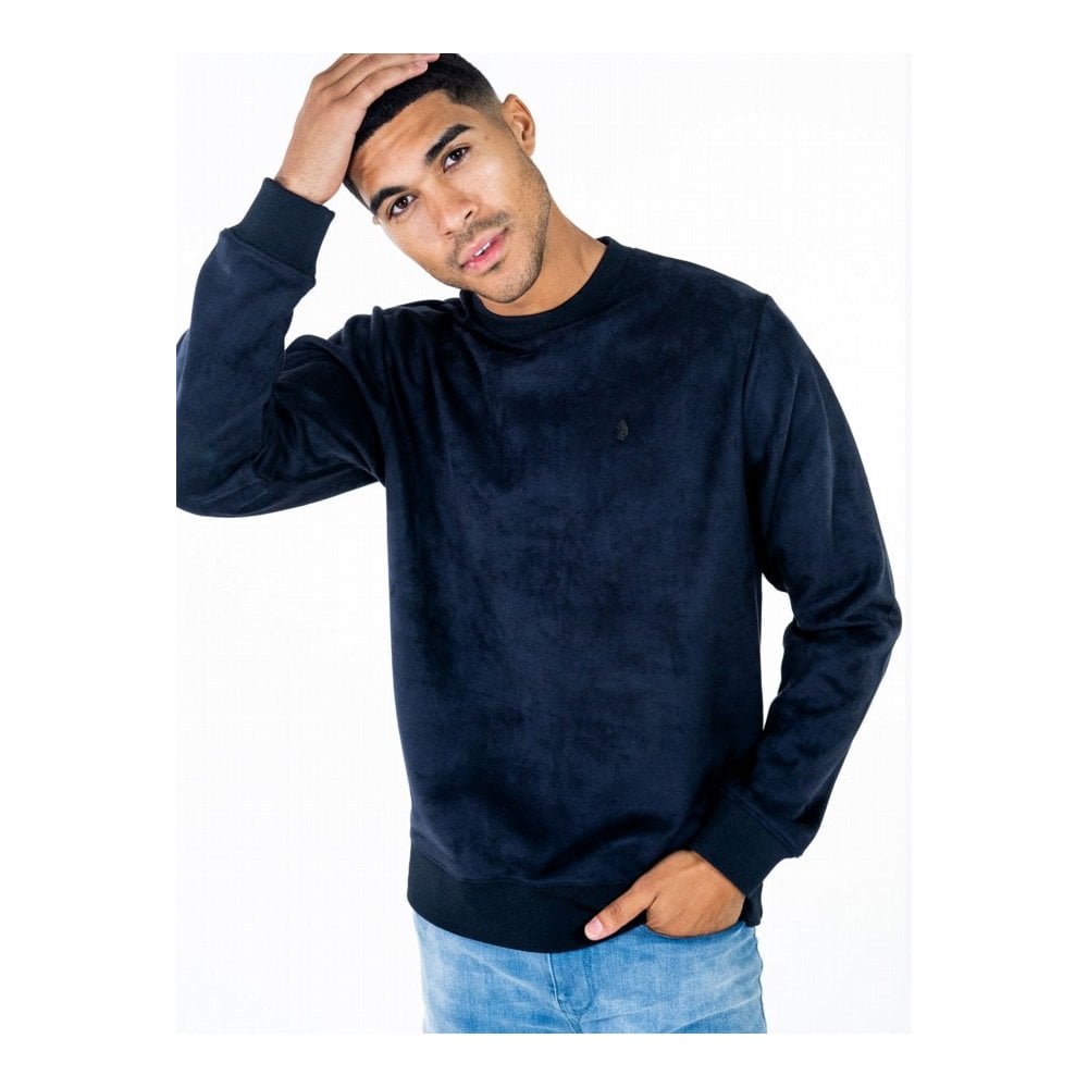 LUKE 1977 DENNIS SUEDE SWEATSHIRT NAVY