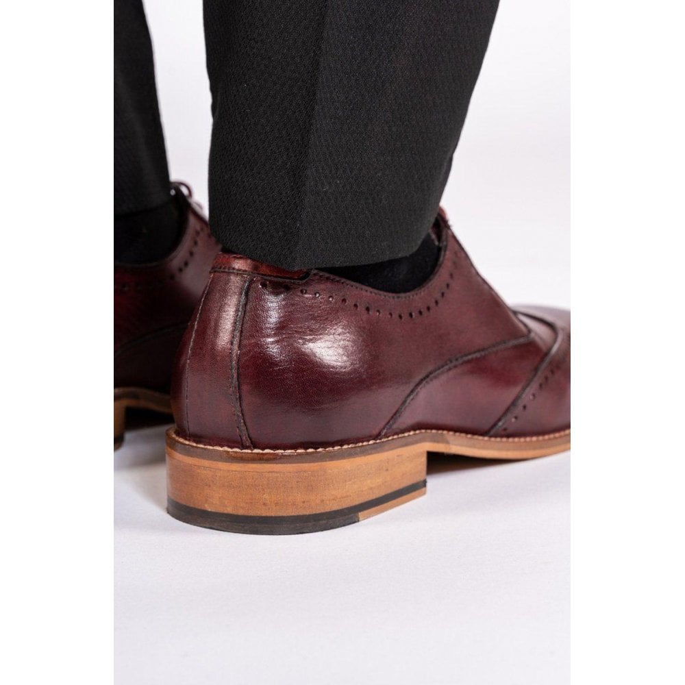 MARC DARCY CARSON WINGTIP BROGUE SHOE BORDEAUX BURGUNDY