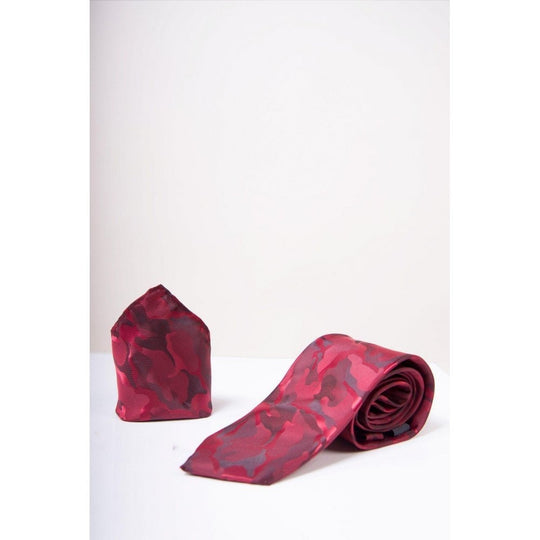 Marc Darcy Camouflage Tie Set Wine