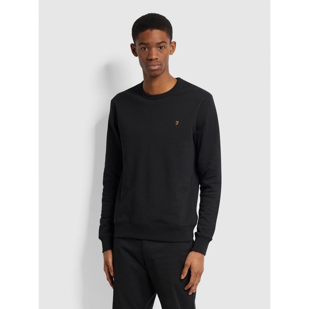 Farah Tim Crew Sweatshirt Black VAULT. Vault Menswear